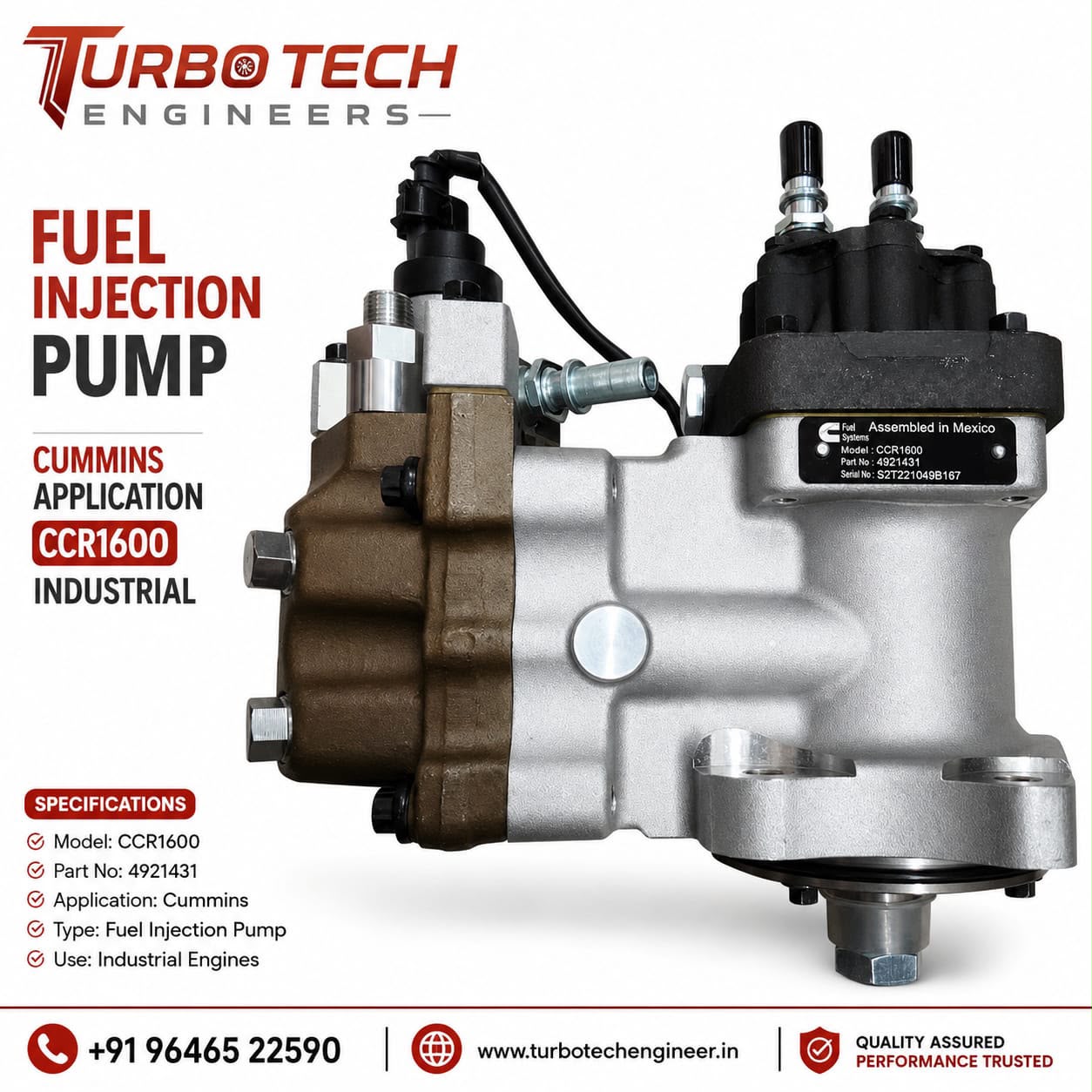 Cummins CCR1600 Fuel Injection Pump