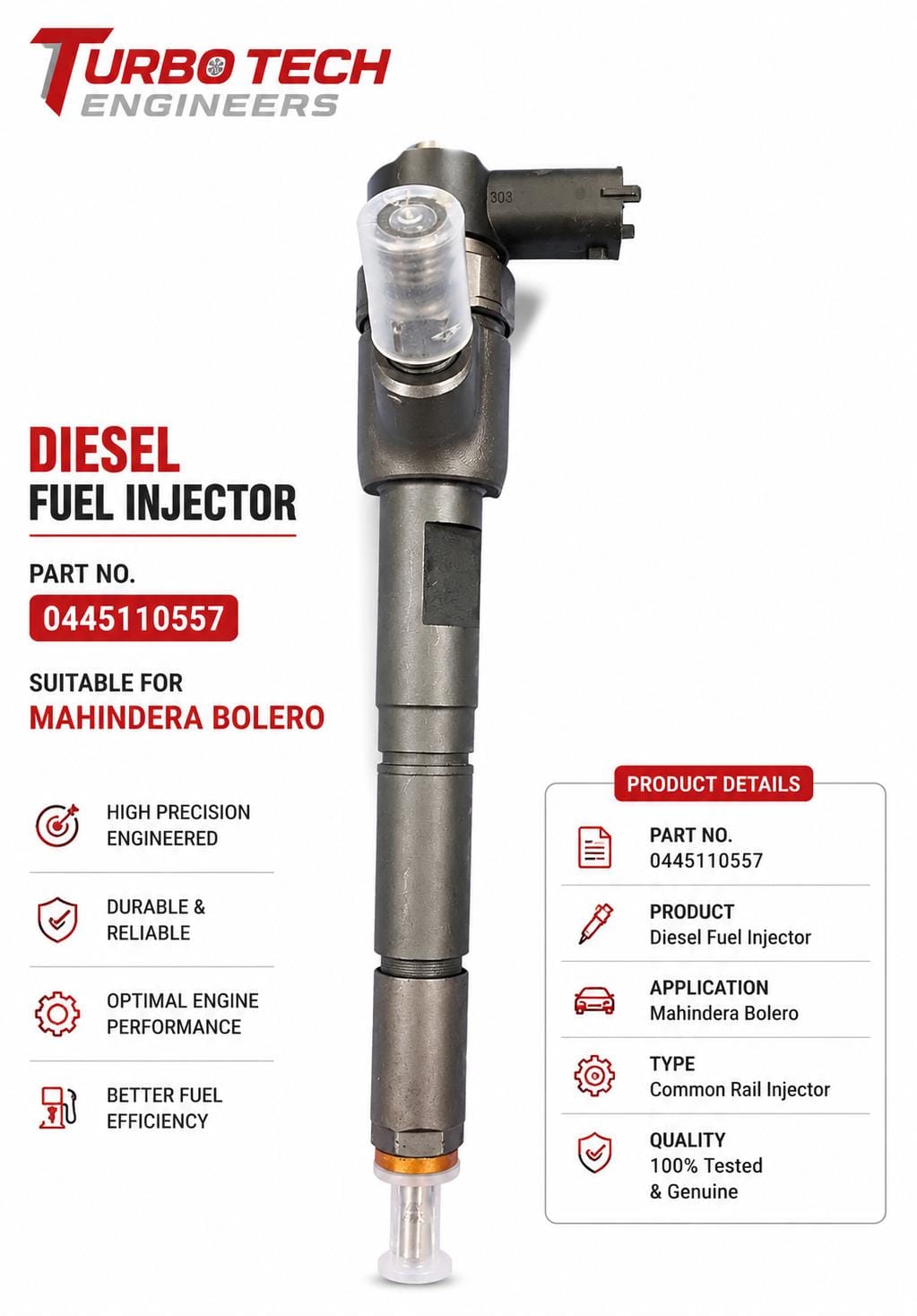 Mahindra Bolero Diesel Fuel Injector