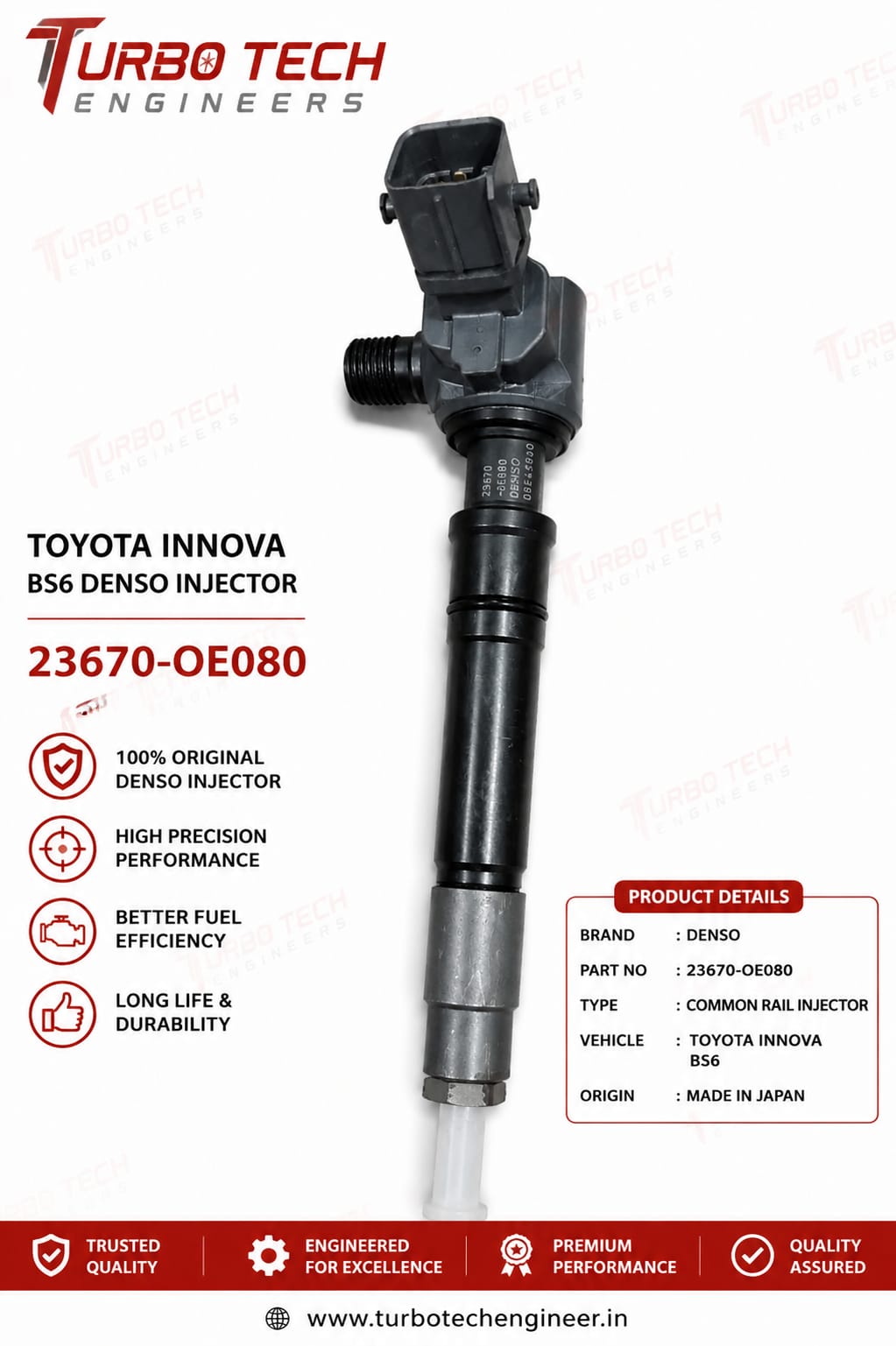 Toyota Innova BS6 Denso Injector