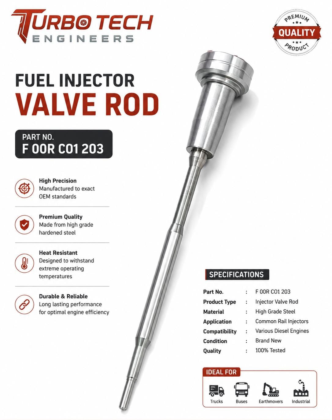 Fuel Injector Valve Rod