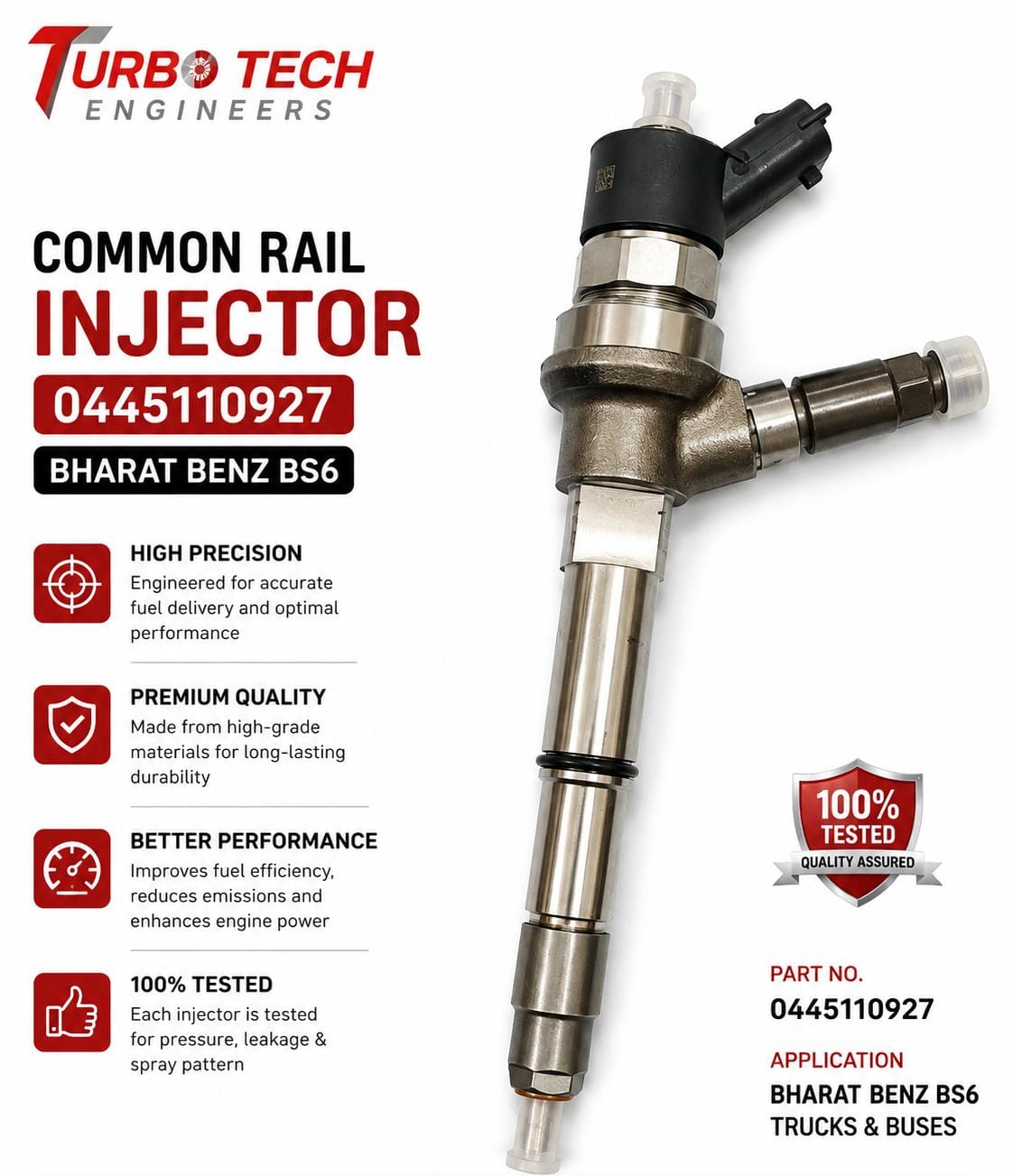 Bosch Common Rail Injector – Bharat Benz BS6