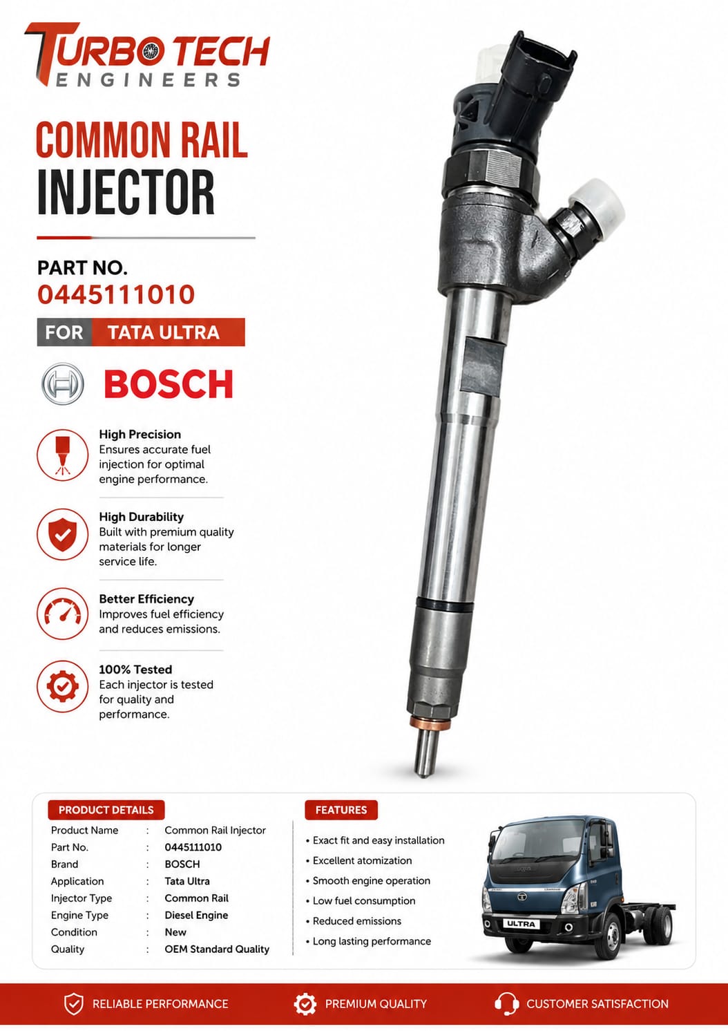 Tata Ultra Common Rail Injector