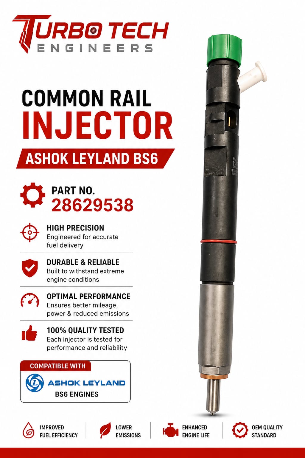 Common Rail Injector – Ashok Leyland BS6