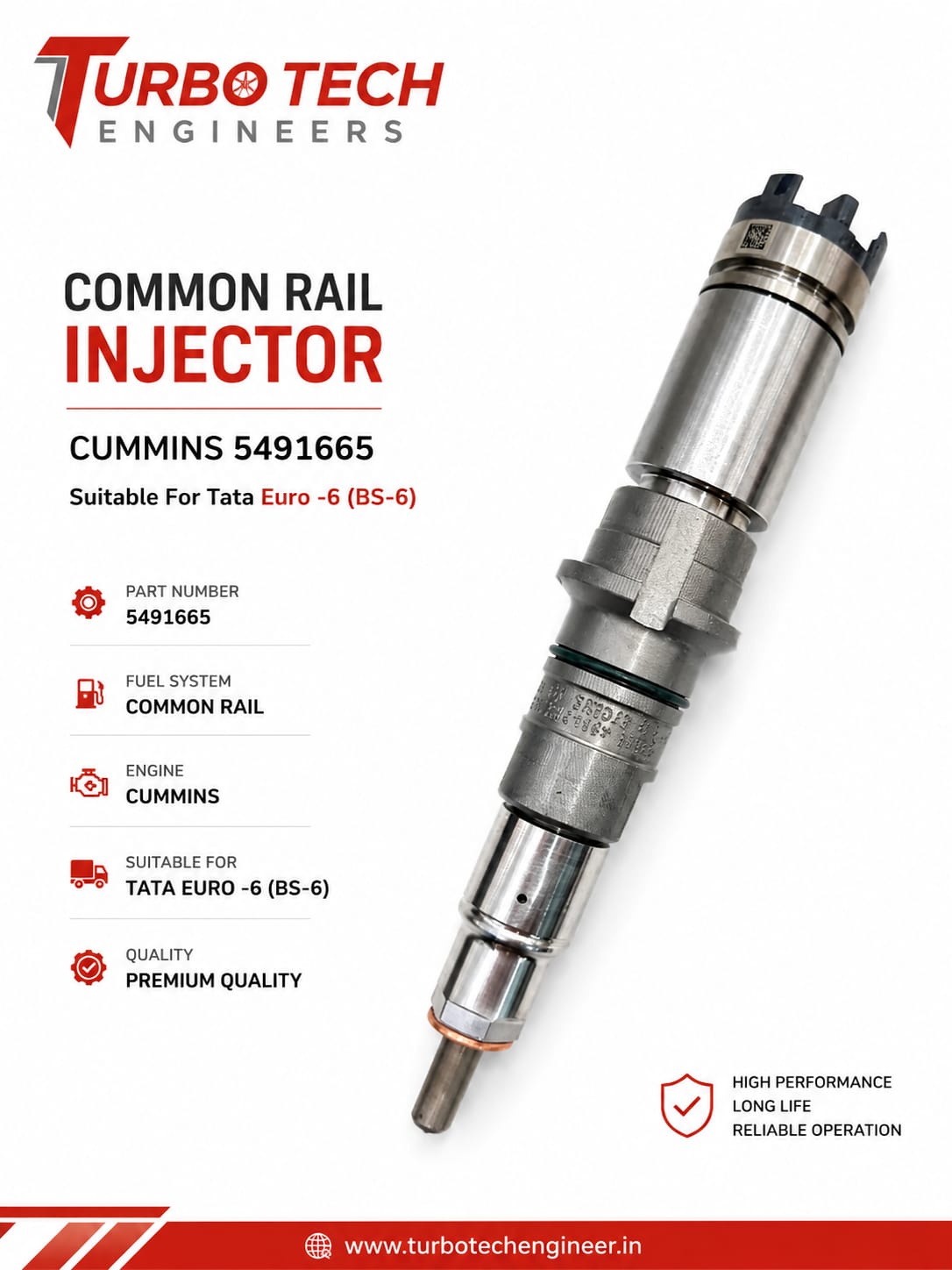 Cummins Common Rail Injector – Tata Euro-6 (BS6)