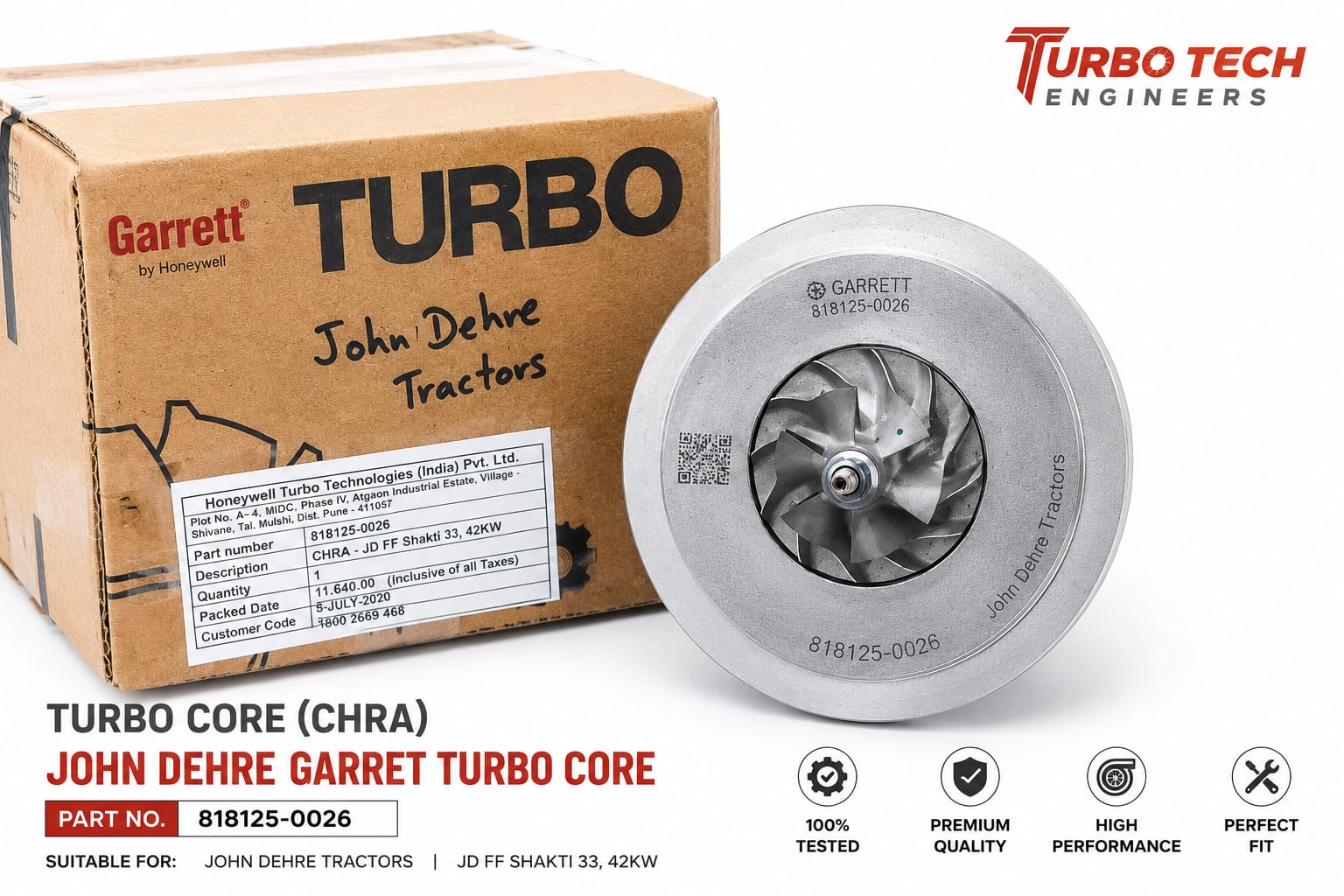 John Deere Garrett Turbo Core (CHRA)