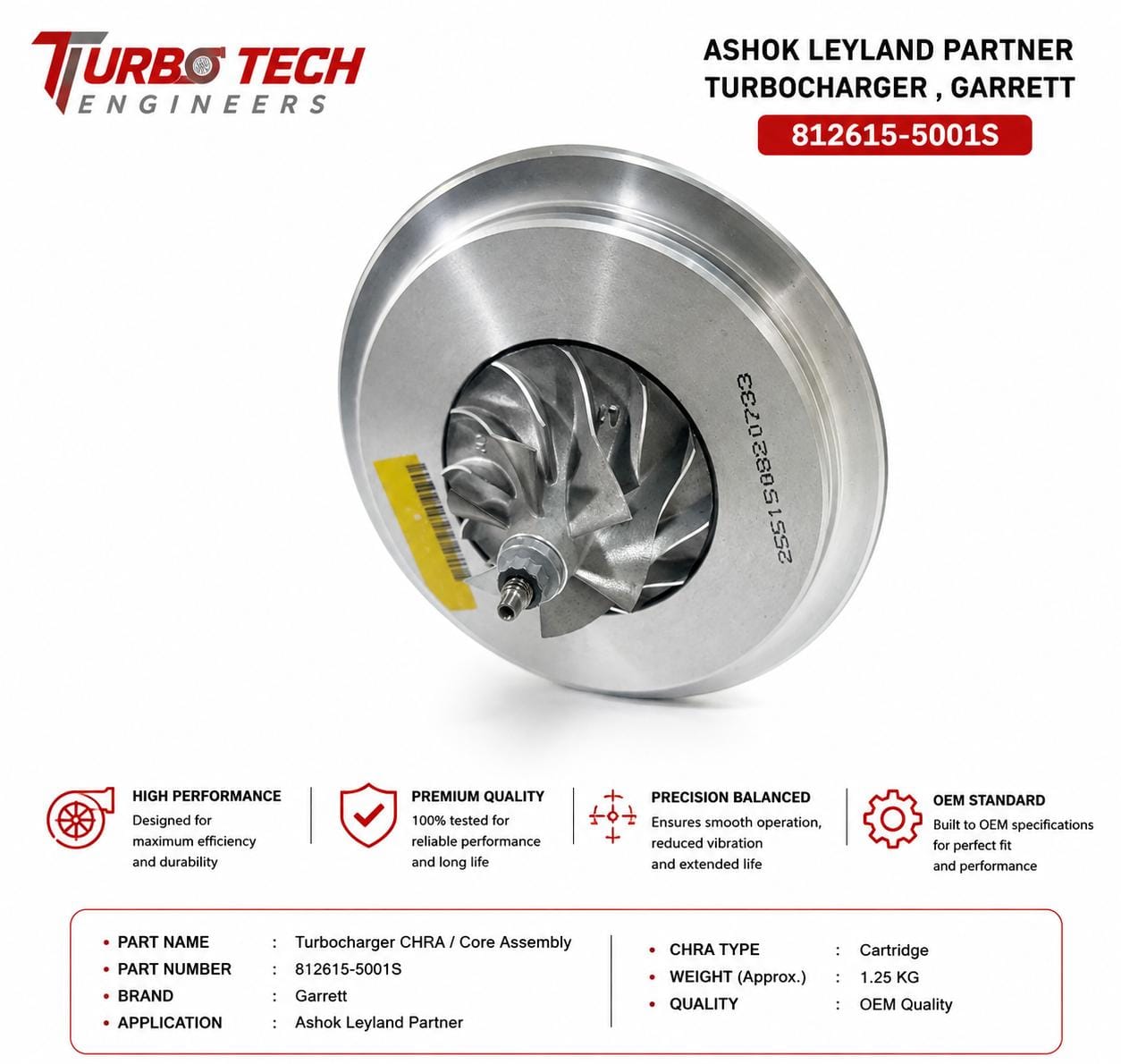 Ashok Leyland Partner Turbocharger – Garrett