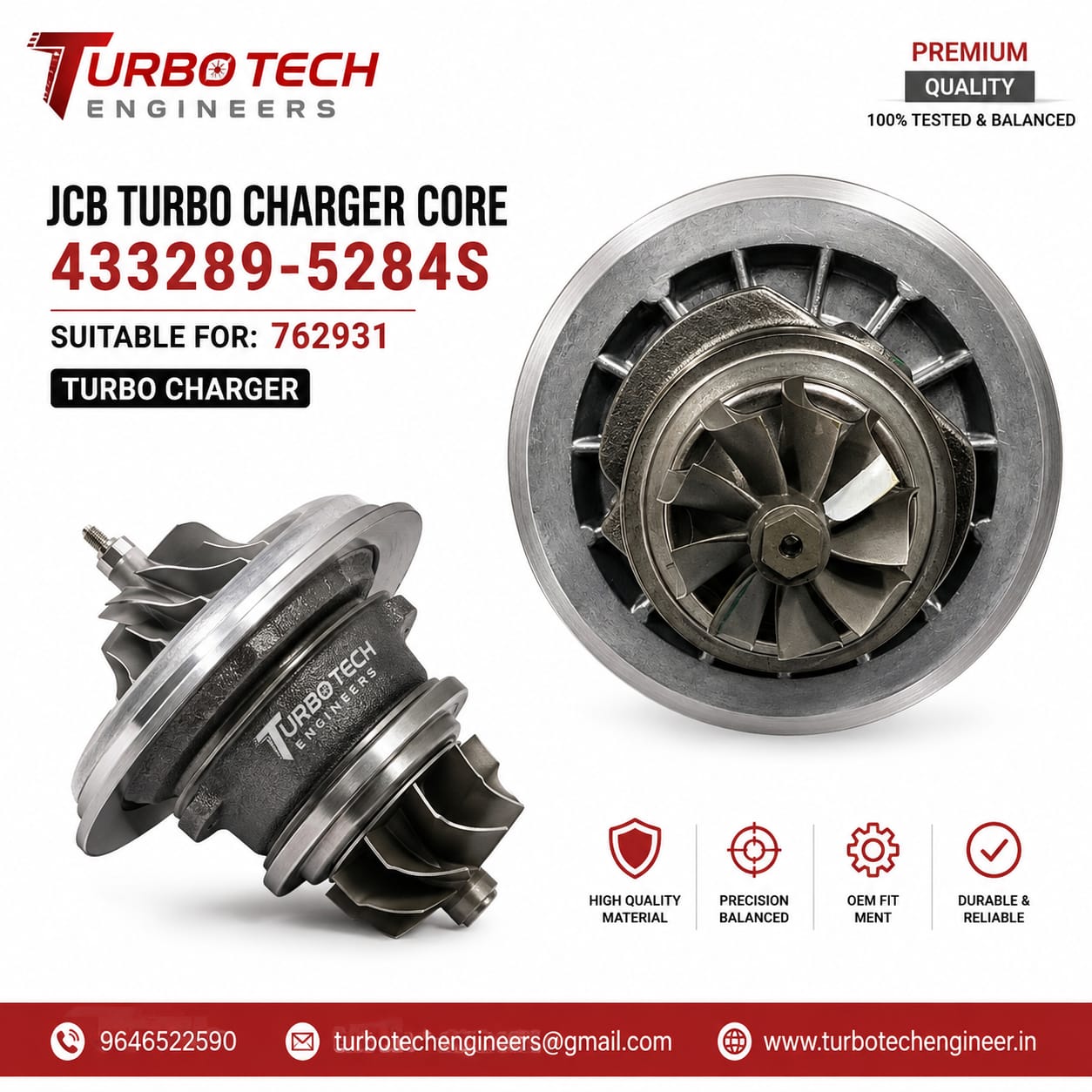 JCB Turbocharger Core – Garrett
