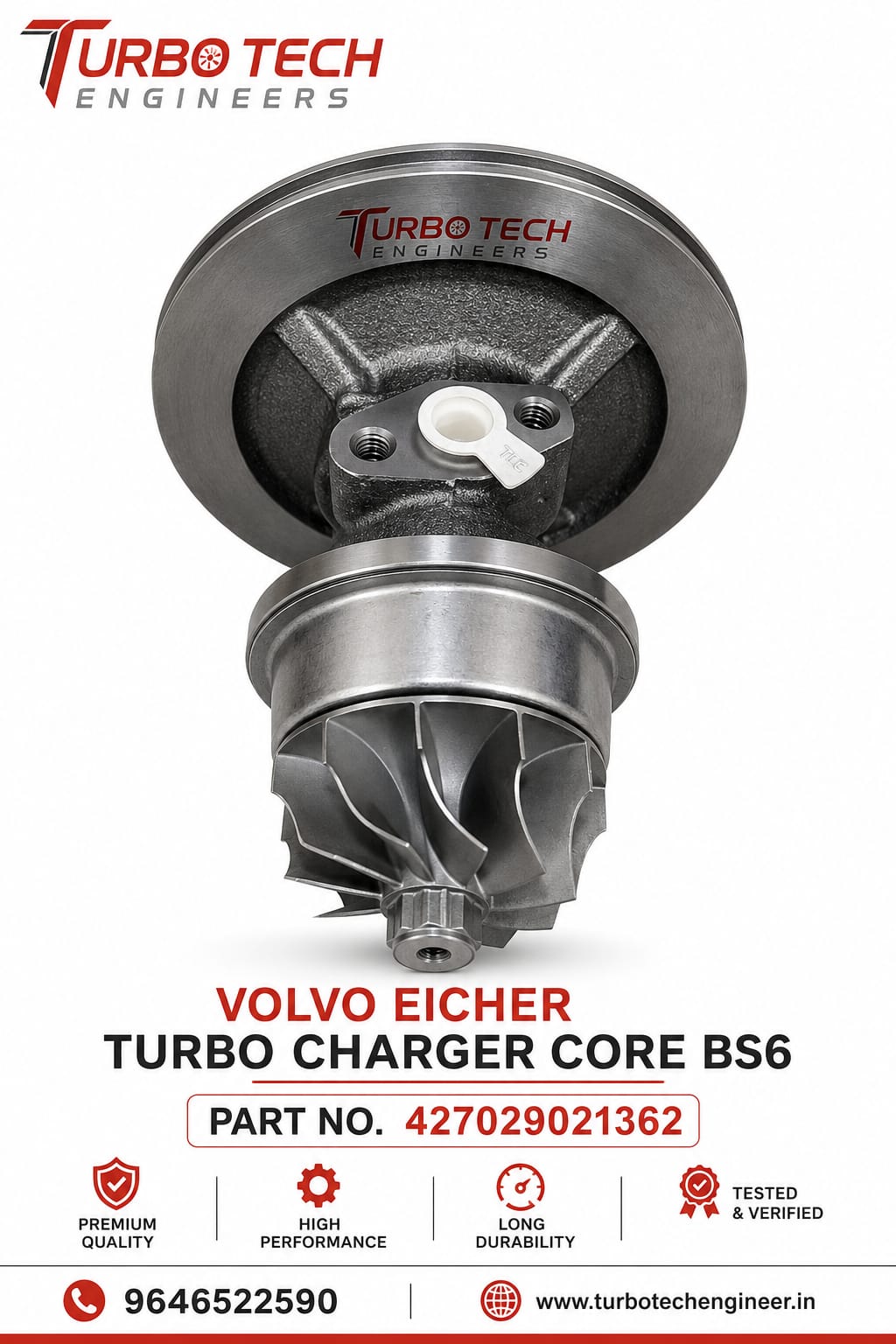Volvo Eicher Turbocharger Core BS6