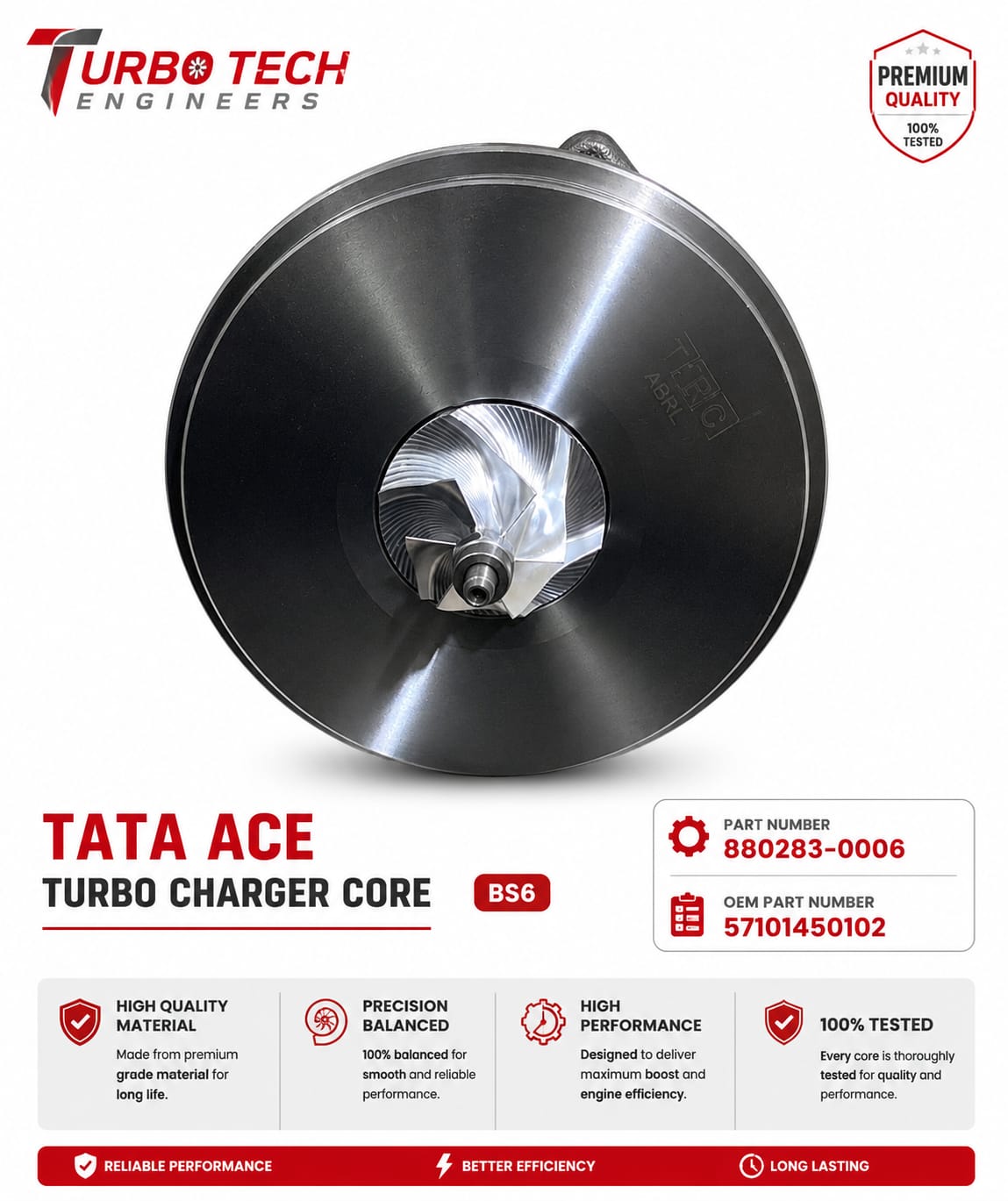 Tata Ace BS6 Turbocharger Core