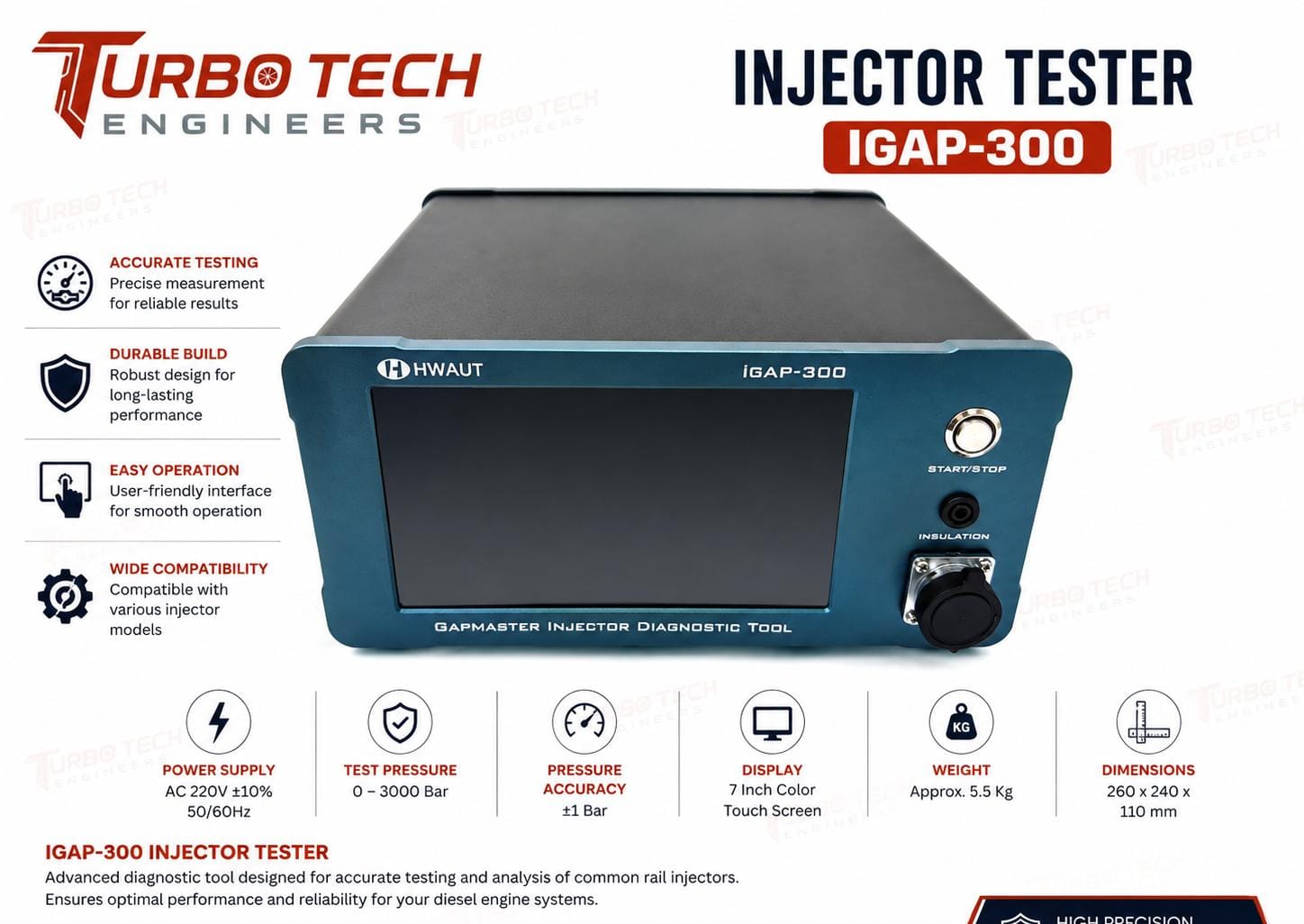 IGAP-300 Common Rail Injector Tester